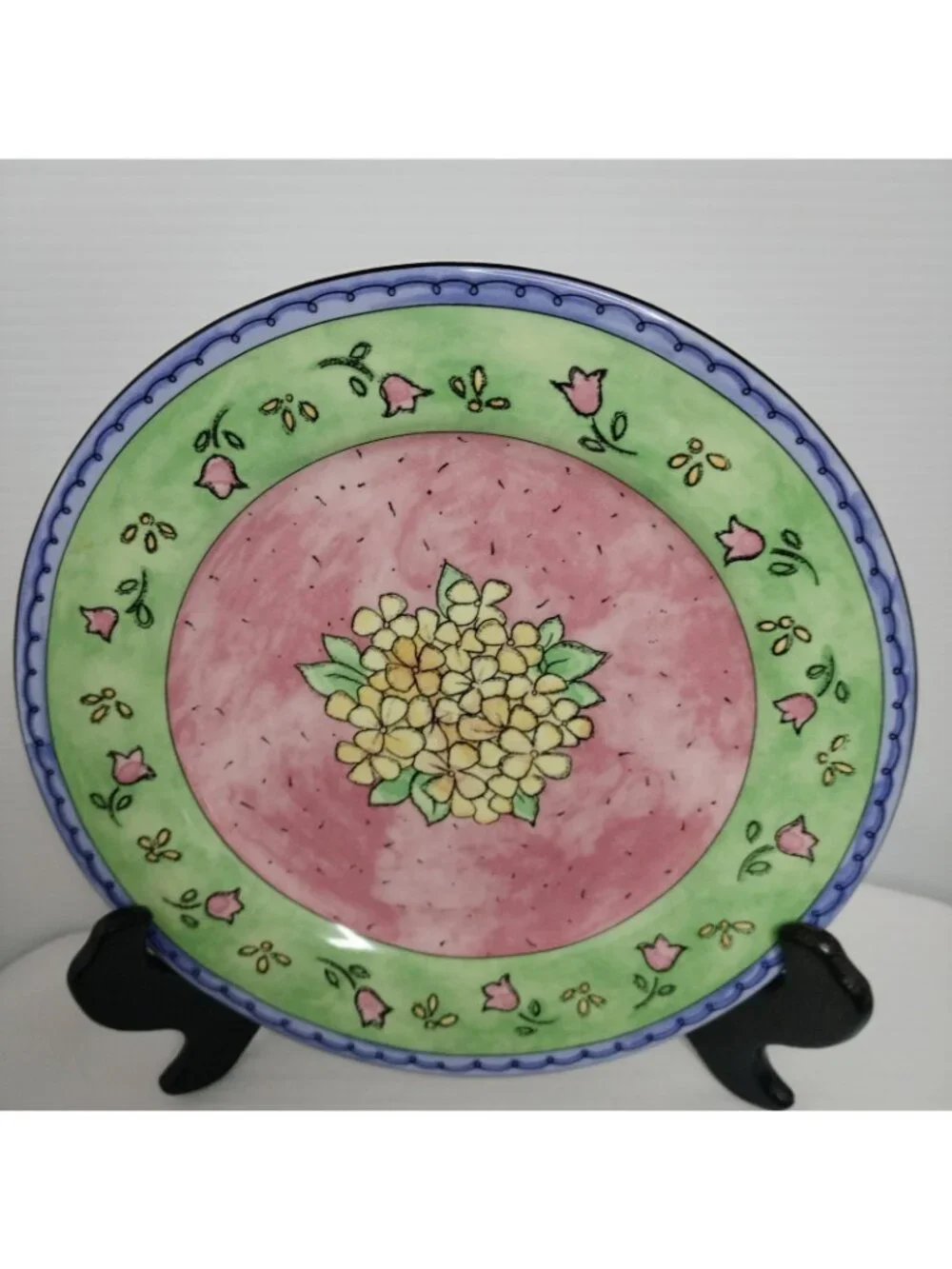 Sango Watercolor Blueberry Sky Salad Plates  7 3/4
